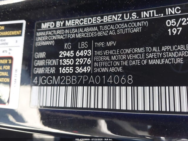Mercedes-Benz ed 2023 4JGGM2BB7PA014068 Image 9