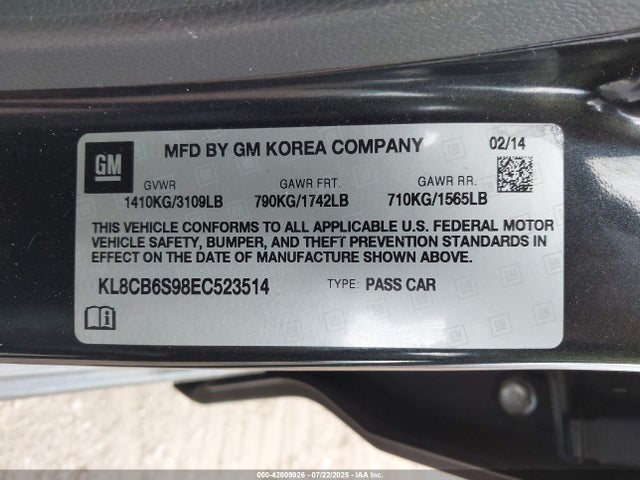 Chevrolet ll0 2014 KL8CB6S98EC523514 Image 9