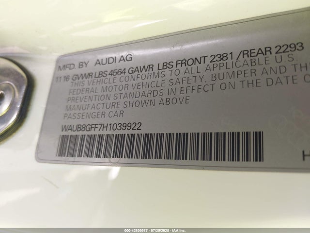 2017 AUDI A3 WAUB8GFF7H1039922 Photo 8