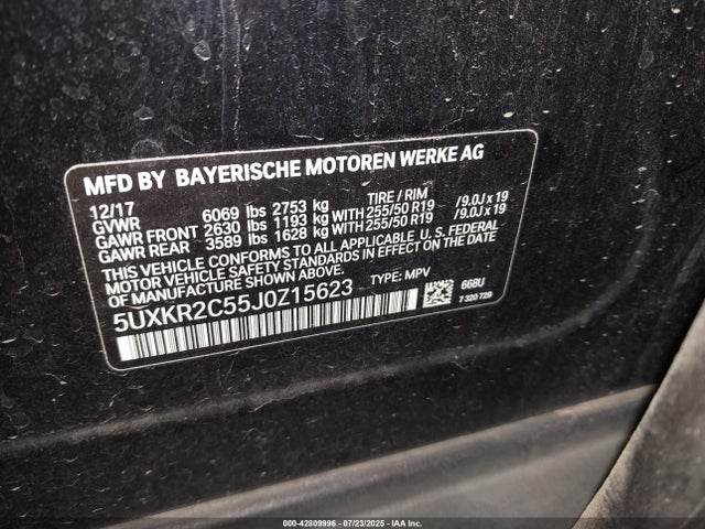 5UXKR2C55J0Z15623 BMW X5