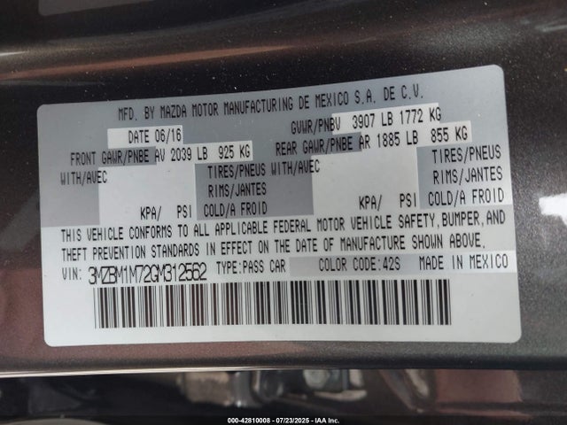 3MZBM1M72GM312562 Mazda pe