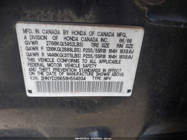 2008 ACURA MDX 2HNYD28658H554034 Photo 8