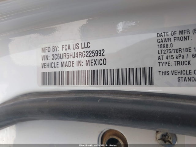 3C6UR5HJ9RG225972 RAM 2024