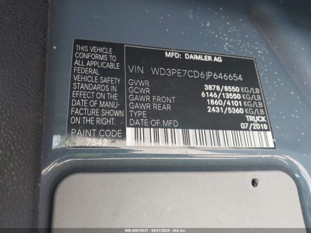 2018 MERCEDES-BENZ SPRINTER 2500 WD3PE7CD6JP646654 Photo 8