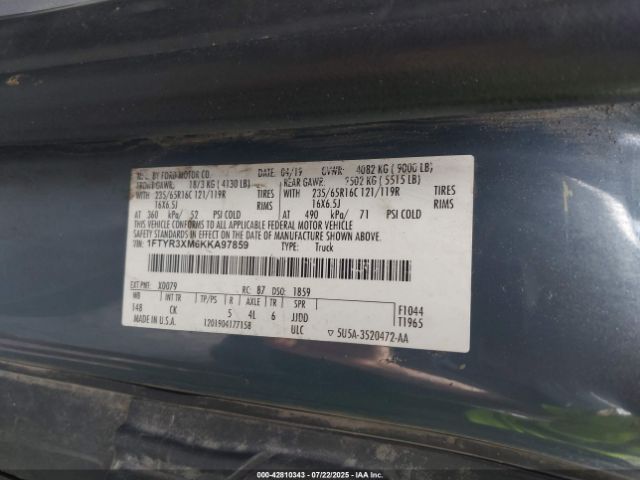 2019 FORD TRANSIT-250 1FTYR3XM6KKA97859 Photo 8