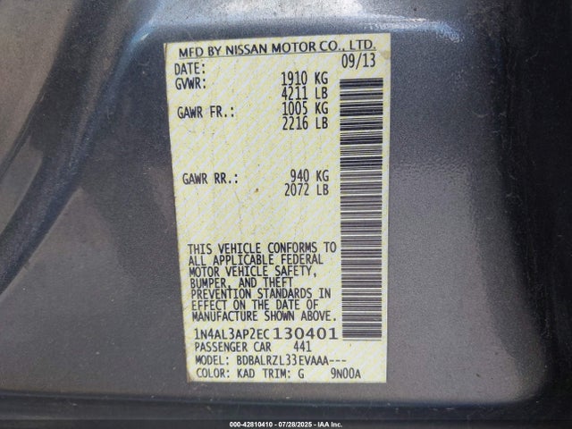 Nissan 2014 2014 1N4AL3AP2EC130401 Image 9