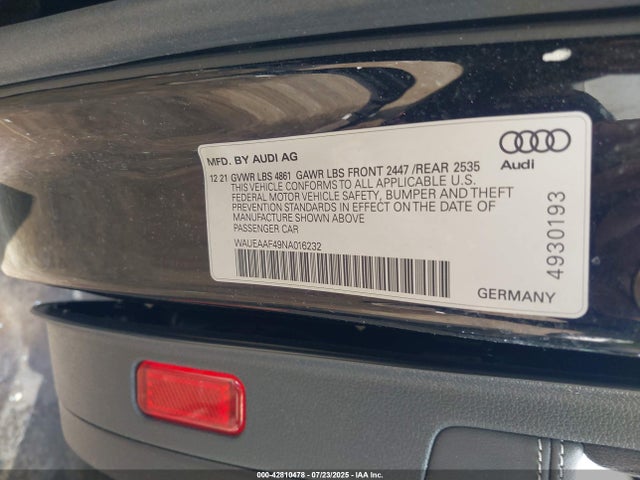 2022 AUDI A4 WAUEAAF49NA016232 Photo 8