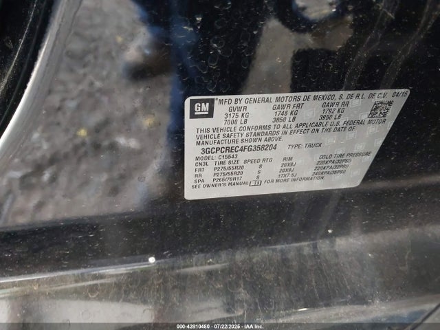 3GCPCREC4FG358204 Chevrolet l83 - vvt, active fuel management, aluminum