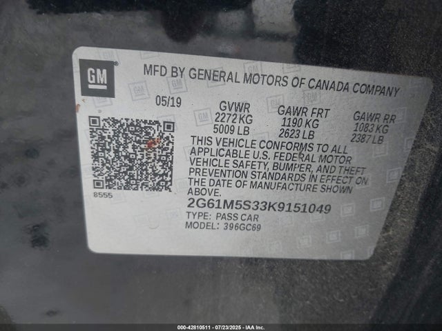 2G61M5S33K9151049 Cadillac lfx - sidi: spark ignited direct injection, vvt: variable valve timing, e85 max, alum