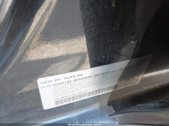 2013 AUDI A4 WAUBFAFL7DA188429 Photo 8