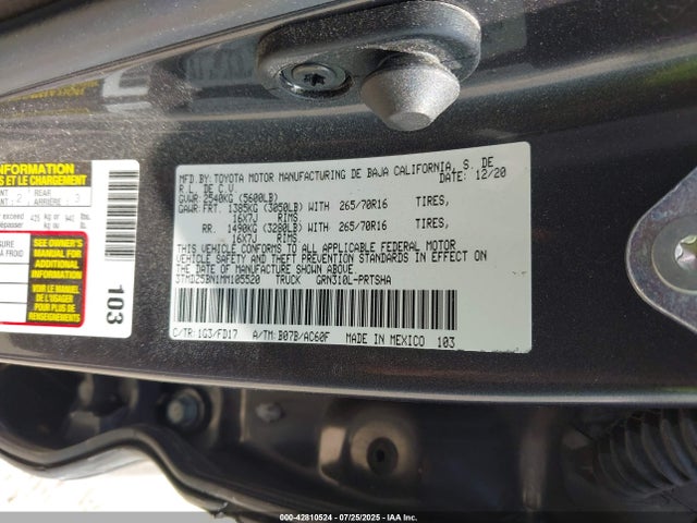 3TMDZ5BN1MM105520 Toyota 2gr-fks