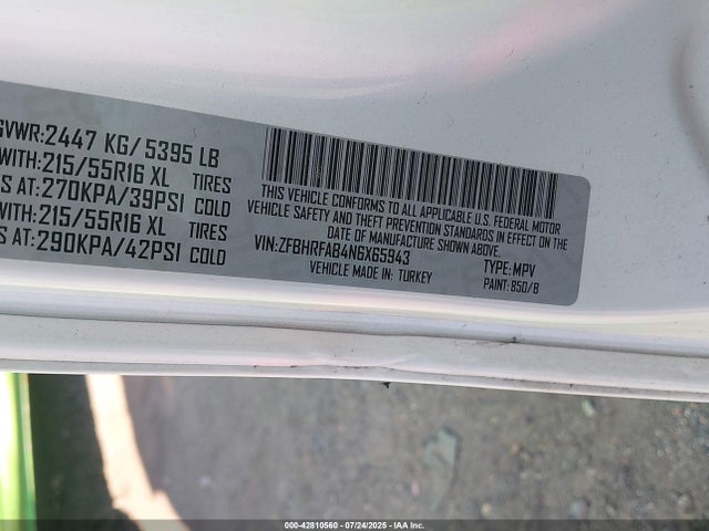 ZFBHRFAB4N6X65943 RAM Promaster City