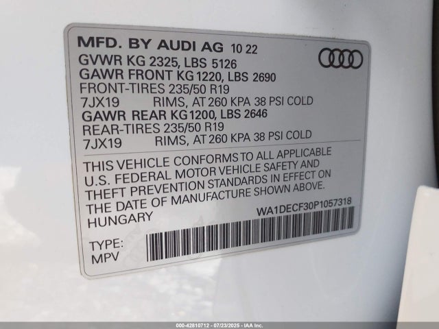 2023 AUDI Q3 WA1DECF30P1057318 Photo 8