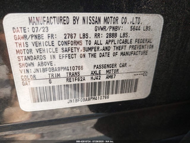 Nissan motor 2023 JN1BF0BA9PM410766 Image 9