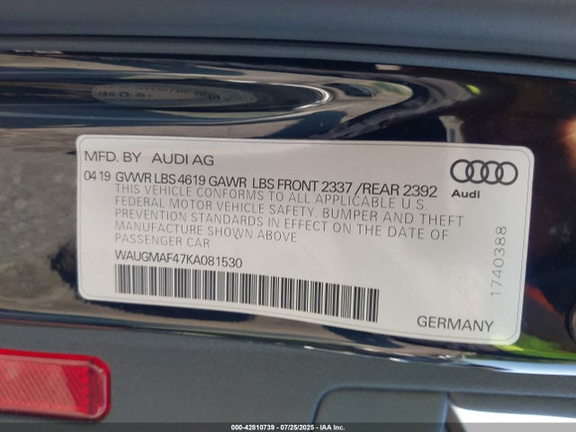 2019 AUDI A4 WAUGMAF47KA081530 Photo 8