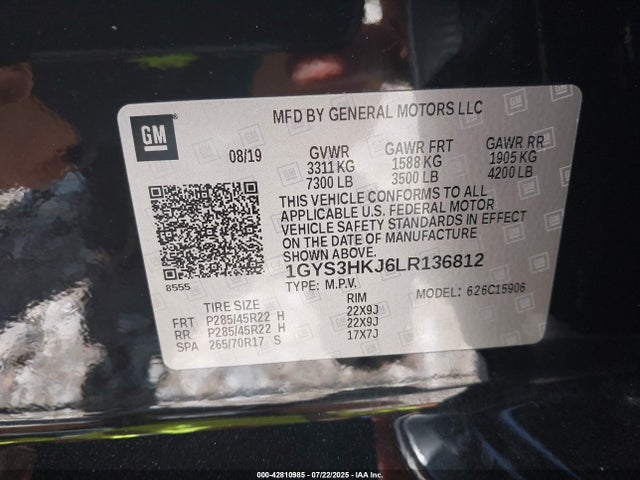 2020 CADILLAC ESCALADE ESV 1GYS3HKJ6LR136812 Photo 8