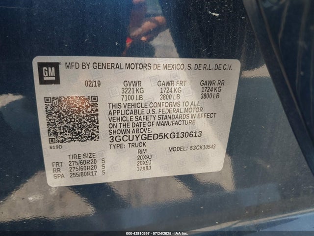 3GCUYGED5KG130613 Chevrolet l84 - di, dfm, alum, gen 5, var 2
