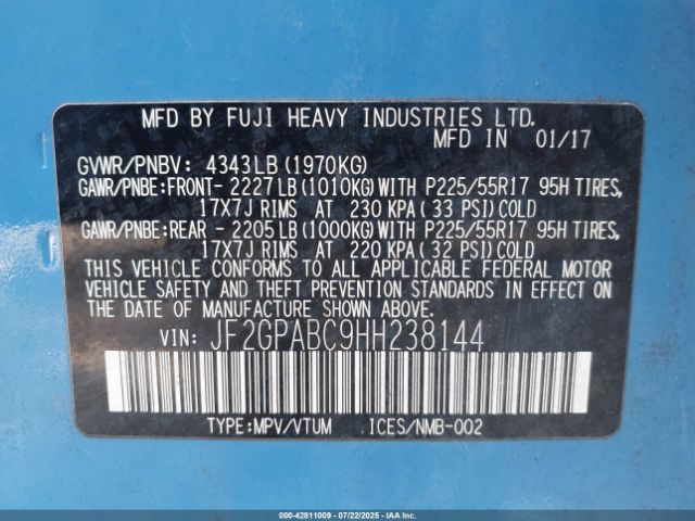 2017 SUBARU CROSSTREK JF2GPABC9HH238144 Photo 8