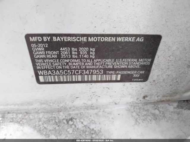 2012 BMW 328I WBA3A5C57CF347953 Photo 8