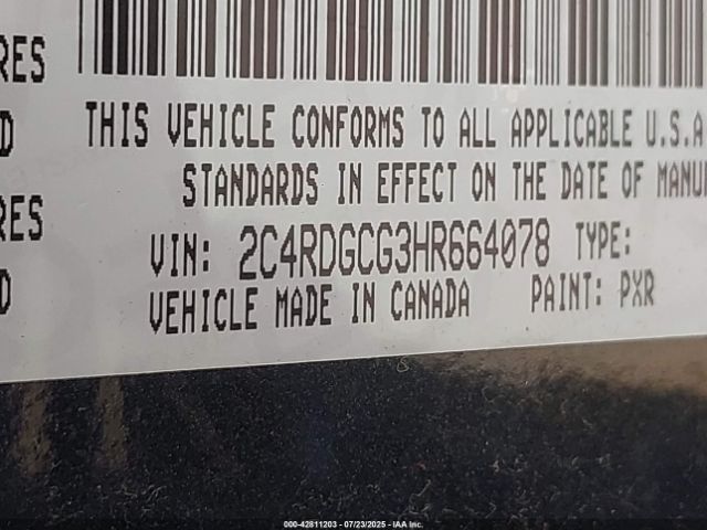 2017 DODGE GRAND CARAVAN 2C4RDGCG3HR664078 Photo 8