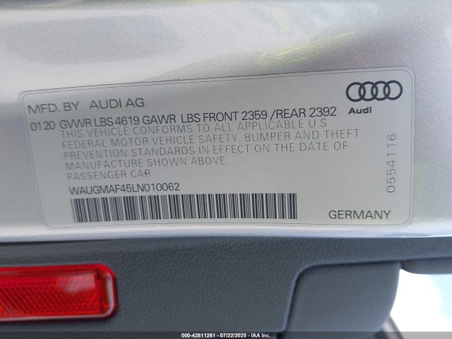 2020 AUDI A4 WAUGMAF45LN010062 Photo 8