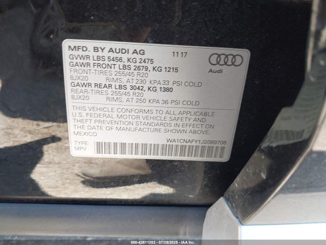 2018 AUDI Q5 WA1CNAFY1J2089708 Photo 8