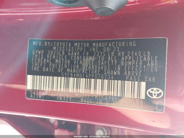 Toyota m20a-fks 2023 5YFB4MDE4PP076234 Image 9