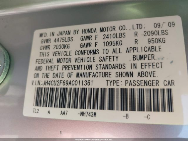 2010 ACURA TSX JH4CU2F69AC011361 Photo 8
