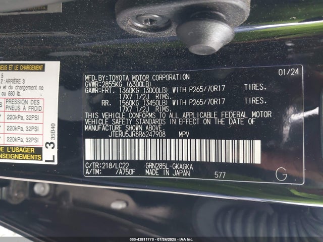 JTERU5JR8R6247908 Toyota 4runner Trd Off Road Premium