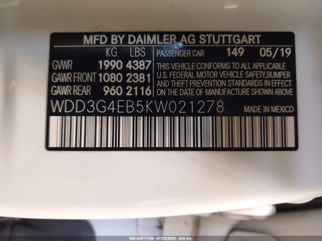 Mercedes-Benz m260 2019 WDD3G4EB5KW021278 Image 9