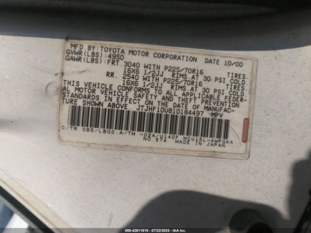 2001 LEXUS RX 300 JTJHF10U810184497 Photo 8