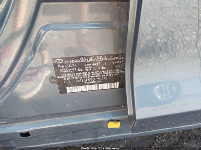 5NPE34AF1GH391275 Hyundai dohc gdi theta-ii