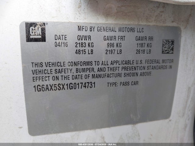 2016 CADILLAC CTS 1G6AX5SX1G0174731 Photo 8