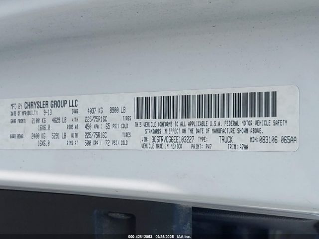 2014 RAM PROMASTER 2500 3C6TRVCG6EE103227 Photo 8