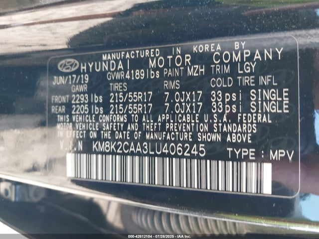 Hyundai mpi nu 2020 KM8K2CAA3LU406245 Image 9