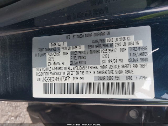 Mazda py 2017 JM3KFBCL4H0170471 Image 9