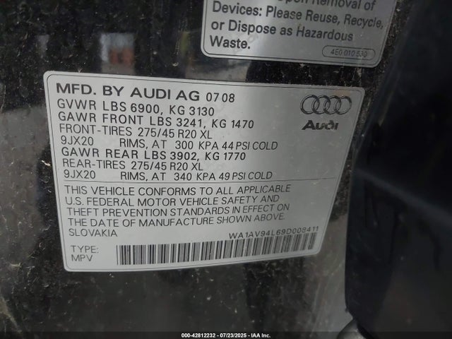 2009 AUDI Q7 WA1AV94L69D008411 Photo 8