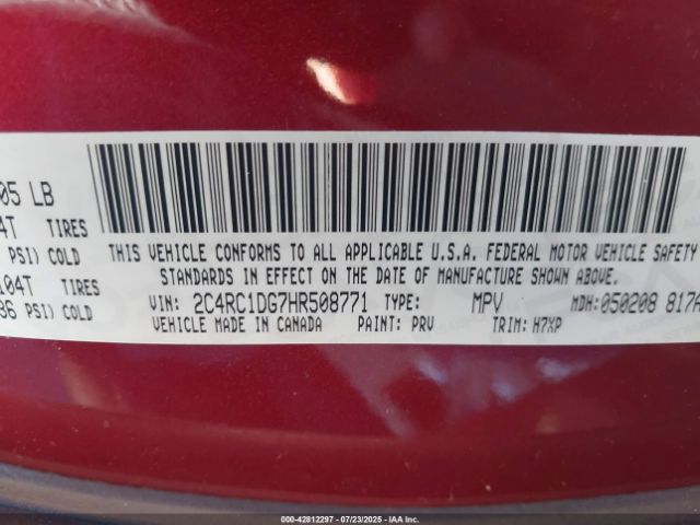 2017 CHRYSLER PACIFICA 2C4RC1DG7HR508771 Photo 8