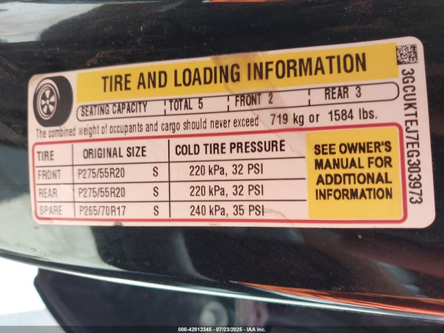3GCUKTEJ7EG303973 Chevrolet l86 - vvt, afm, e85 max, aluminum