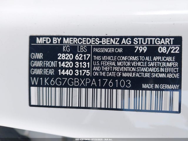 W1K6G7GBXPA176103 Mercedes-Benz m176