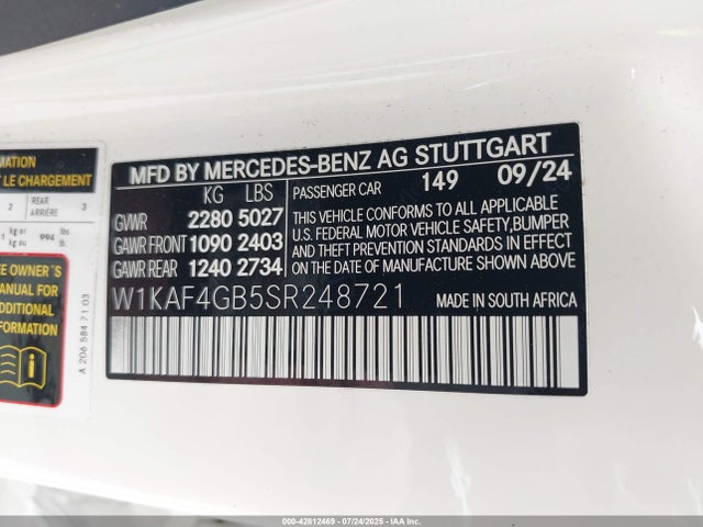 W1KAF4GB5SR248721 Mercedes-Benz m254