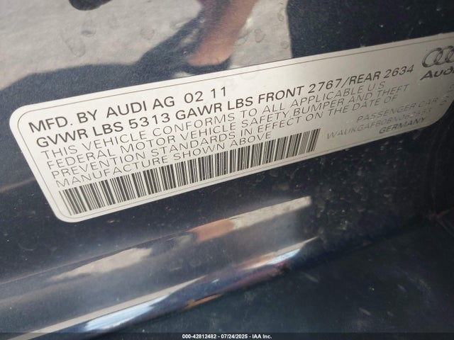 2011 AUDI A6 WAUKGAFB0BN062553 Photo 8