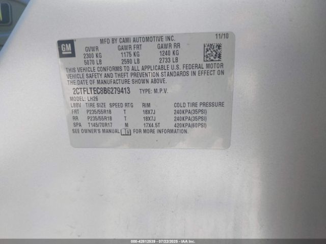 2011 GMC TERRAIN 2CTFLTEC8B6279413 Photo 8