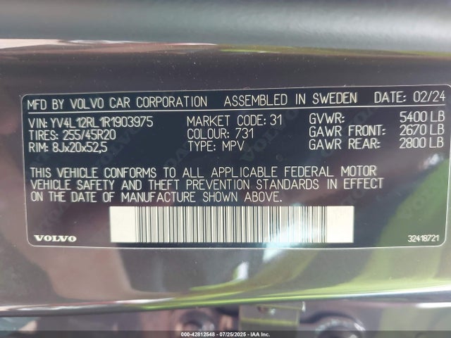 YV4L12RL1R1903975 Volvo b4204t