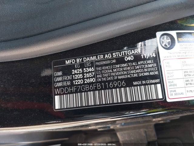 Mercedes-Benz E-Class 2015 WDDHF7GB6FB116906 Image 9