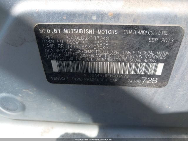 2014 MITSUBISHI MIRAGE ML32A4HJ6EH007573 Photo 8