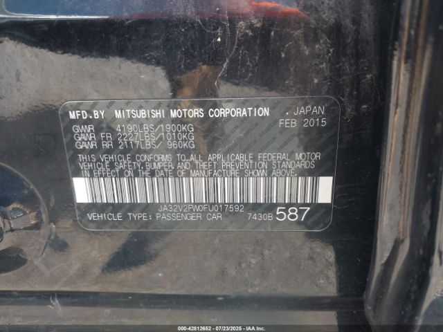 2015 MITSUBISHI LANCER JA32V2FW0FU017592 Photo 8