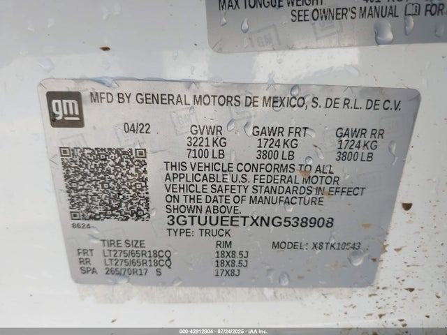 3GTUUEETXNG538908 GMC lm2