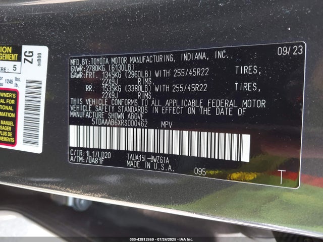 5TDAAAB6XRS000462 Lexus t24a-fts