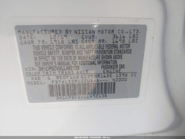 3N1CP5CVXLL492138 Nissan Kicks